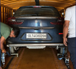 Inspecting a car before loading