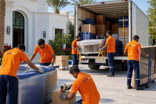 Household goods packed and ready for home shifting